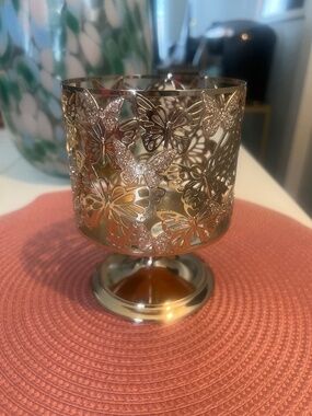 Bath & Body Works Glitter Butterfly 3-wick candle holder (NWT)